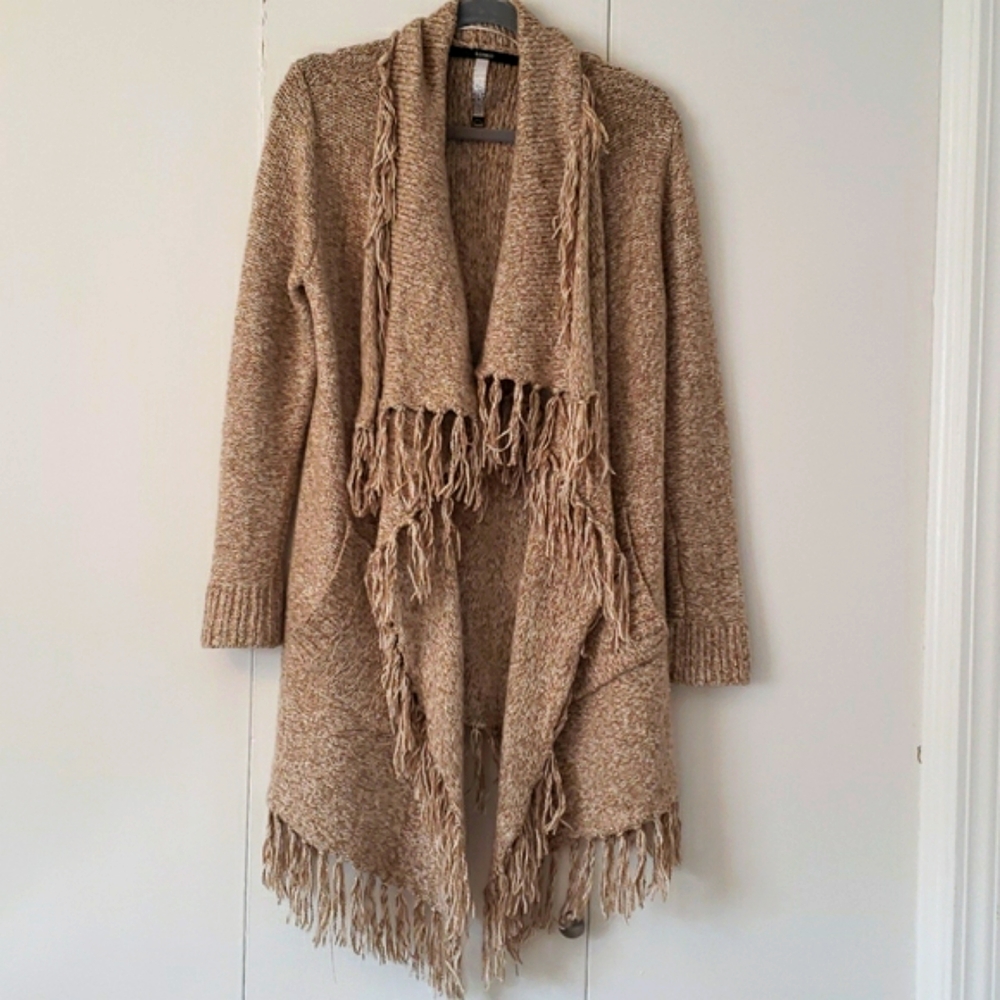 Kensie Cardigan Fringed Shawl Collar